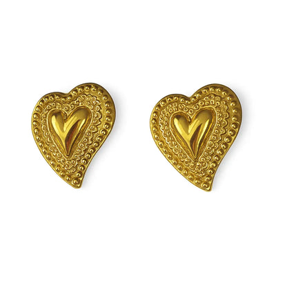 Boucles d'oreilles créoles tendance dorées acier chirurgical 316L plaqué or 18K – Chéri Chérie
