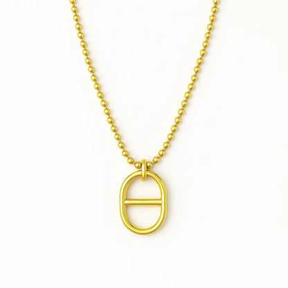 Collier ANCRE maille fine dorée pendentif ancre marine acier 316L plaqué or 18K - Chéri Chérie