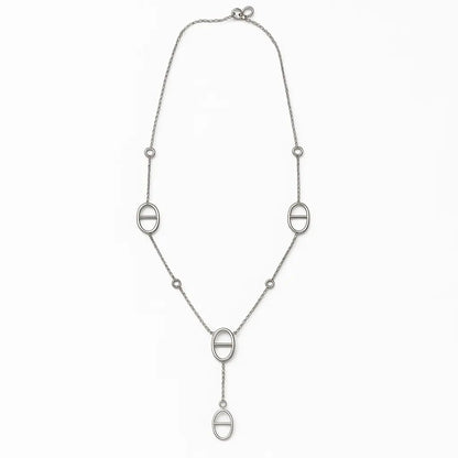 Collier CLEO style cravate argenté acier chirurgical 316L femme élégant moderne - Chéri Chérie
