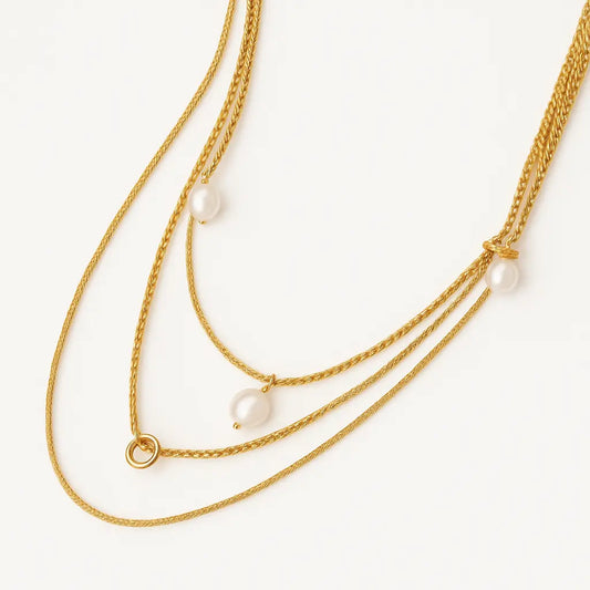 Collier triple rangs avec perles d'eau douce Chéri Chérie