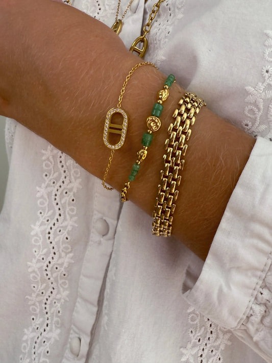 Bracelet Mailles Larges Dorées Chéri Chérie