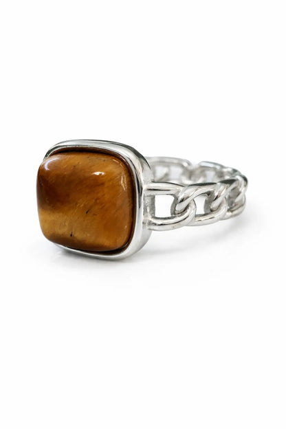 Bague Isis avec pierre oeil de tigre Chéri Chérie