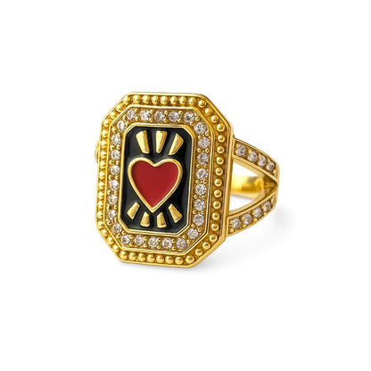 Bague Icône cœur strass Chéri Chérie