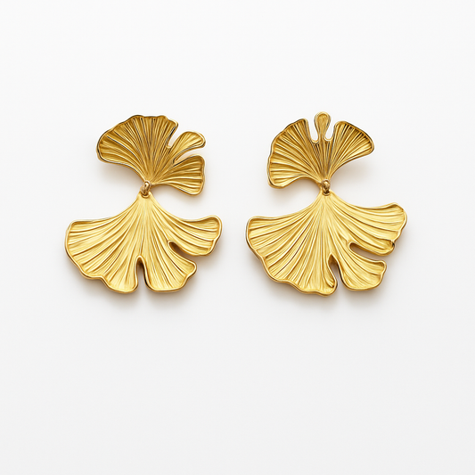 Boucles d'oreilles Ginkgo or Chéri Chérie