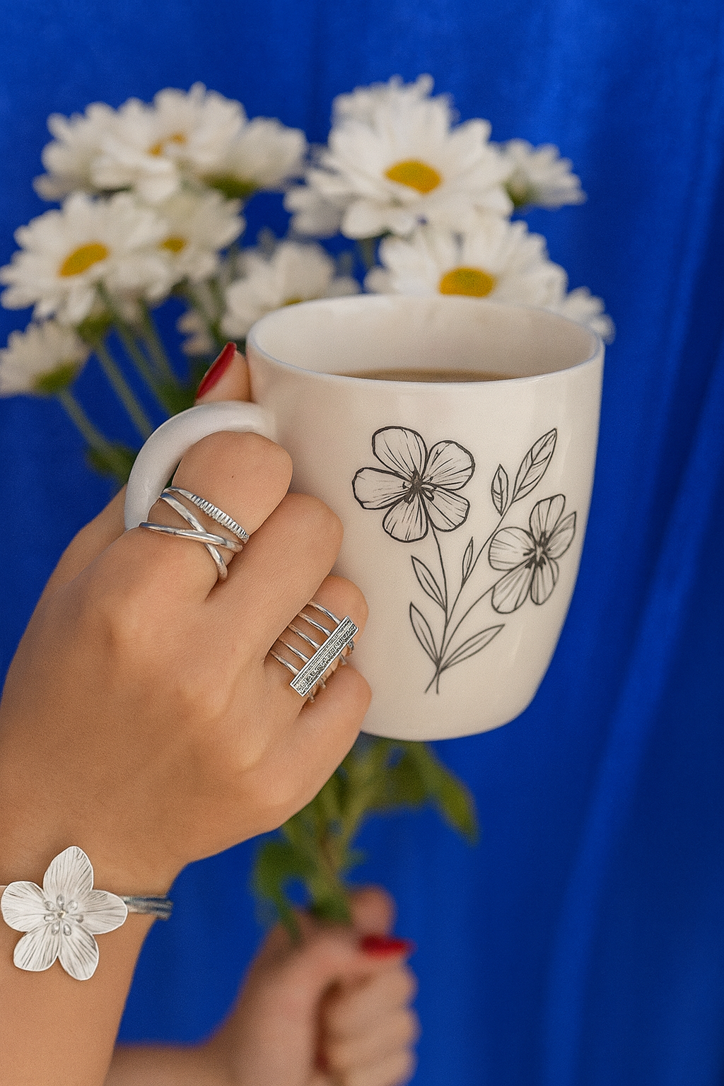 Bague Croisée argent stries