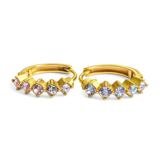 Boucles d’oreilles créoles strass