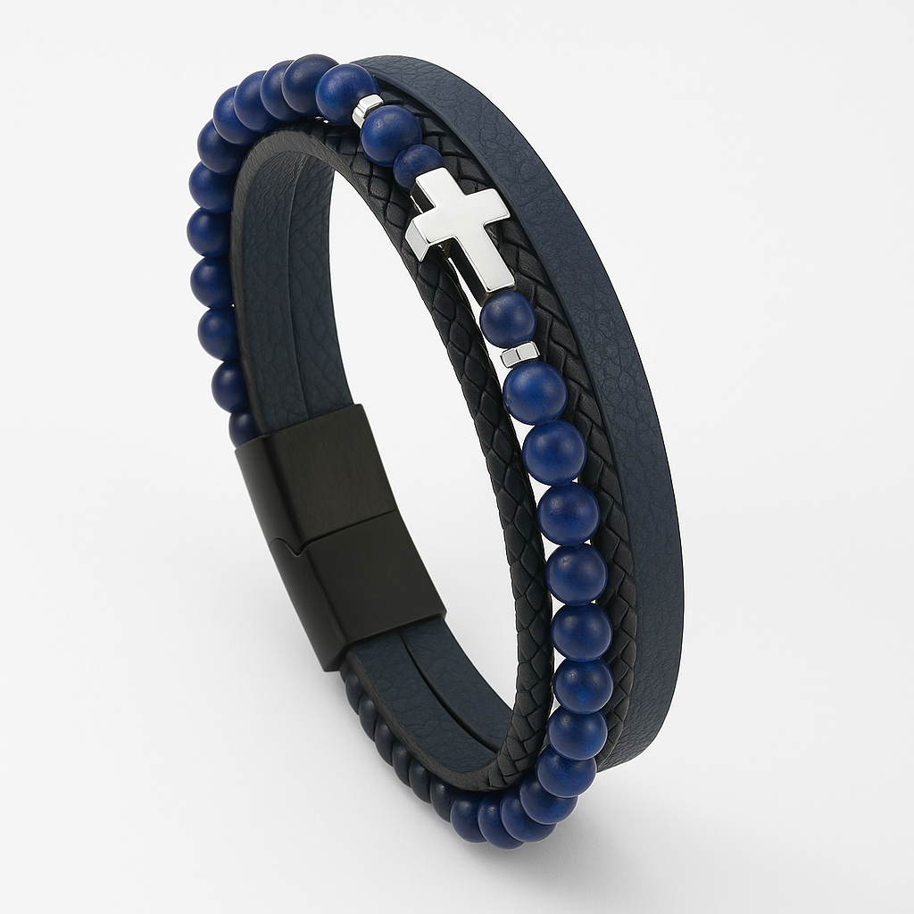 Bracelet triple rang et pierres naturelles