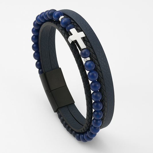 Bracelet triple rang et pierres naturelles