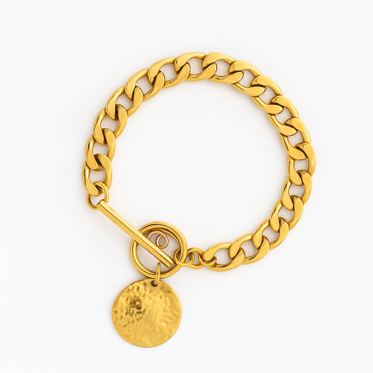 Bracelet gourmette martelé Chéri Chérie