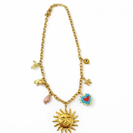 Collier Wendy - soleil et symboles protecteurs Chéri Chérie