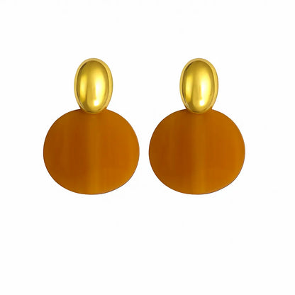 Boucles d'oreilles résine dorées N°24 acier chirurgical 316L plaqué or 18K – Chéri Chérie