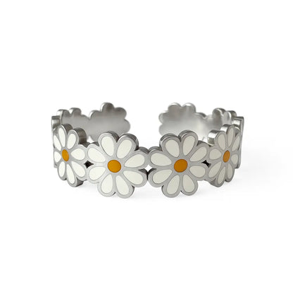 Bague Marguerites émaillées Chéri Chérie