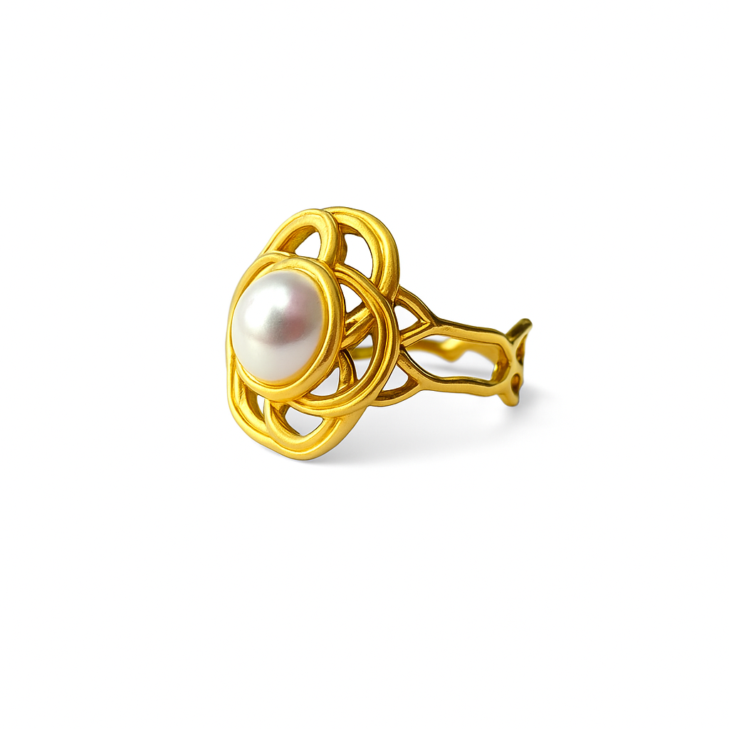 Bague Perle & dentelle