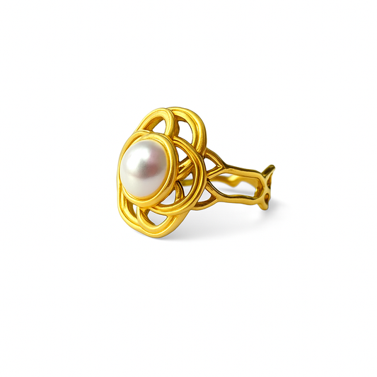 Bague Perle & dentelle