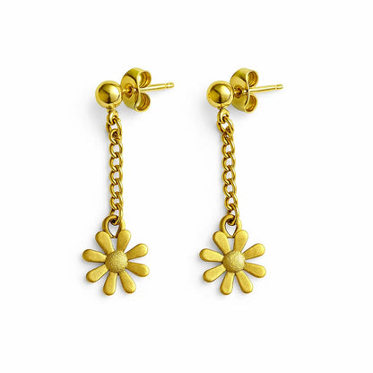 Boucles d’oreilles puces avec chaines Chéri Chérie