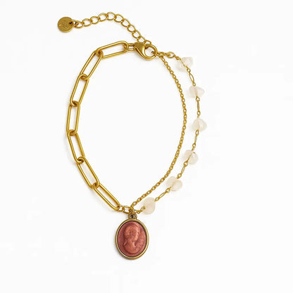 Bracelet breloque camée rose Chéri Chérie