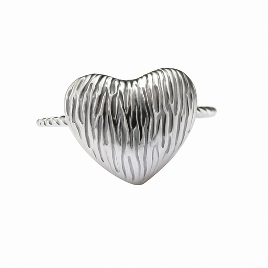 Bague Cœur Texturé