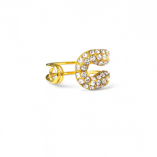 Bague Initiale strass ‘C’