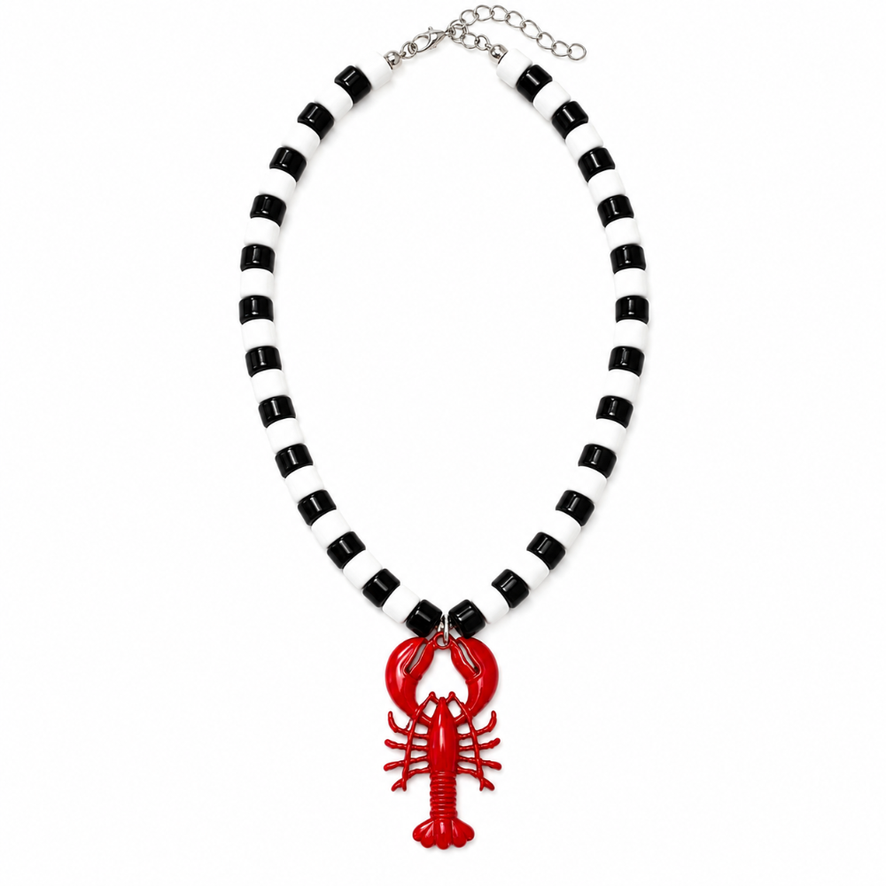 Collier Homard Noir & Blanc Chéri Chérie