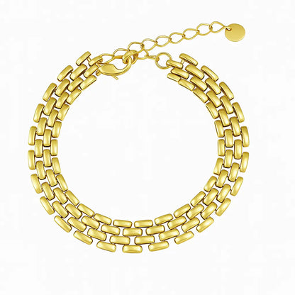 Bracelet Mailles Larges Dorées Chéri Chérie