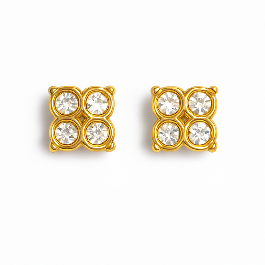 Boucles d’oreilles, puce d'oreilles avec strass