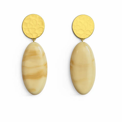 Boucles d’oreilles résine ivoire Chéri Chérie