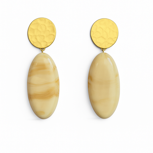Boucles d’oreilles résine ivoire
