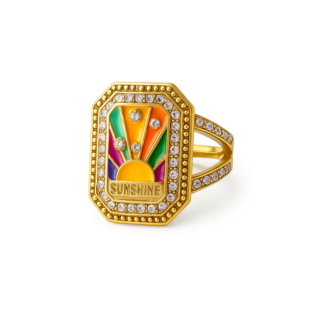 Bague ‘Sunshine’ émaillée