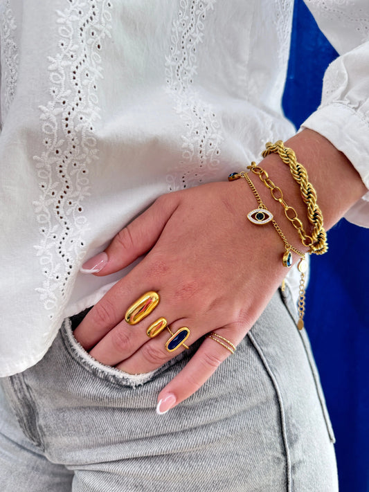 Bracelet grosse maille Torsadé Doré Chéri Chérie