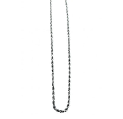Collier homme torsadé acier inoxydable 316L argenté 66 cm - Chéri Chérie