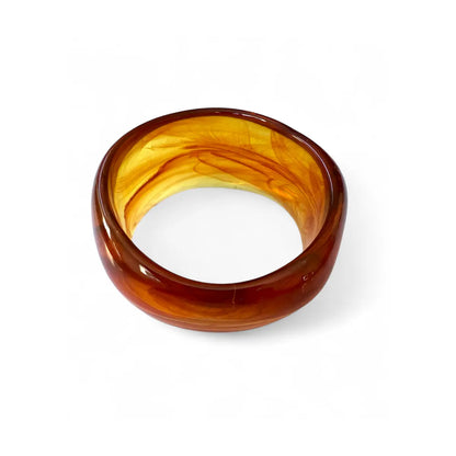 Bracelet en résine orange ambré vibrant pièce unique artisanale – Chéri Chérie