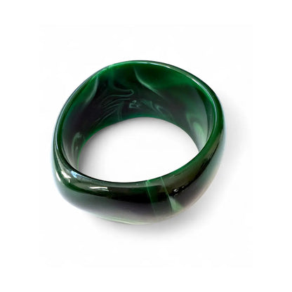 Bracelet en résine vert émeraude pièce unique artisanale – Chéri Chérie