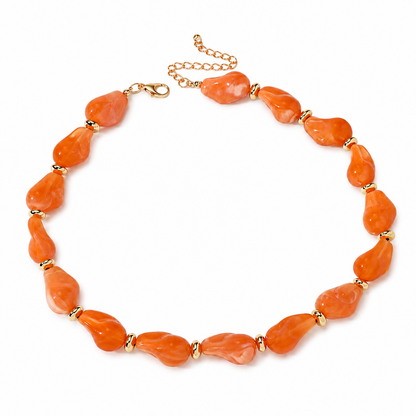 Collier Perles Acrylique Orange Chéri Chérie