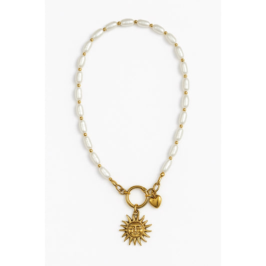 Collier soleil et perles d'eau douce Chéri Chérie