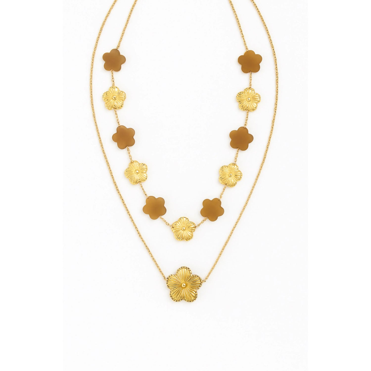 Collier double rang fleurs Chéri Chérie