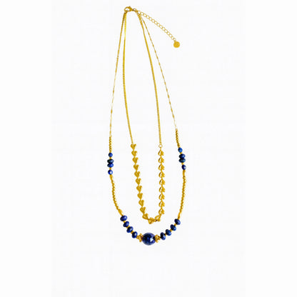 Collier double rangs avec pierres naturelles Chéri Chérie