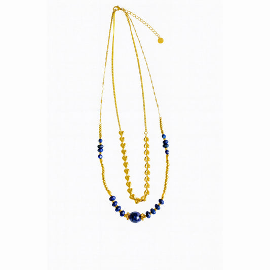 Collier double rangs avec pierres naturelles Chéri Chérie