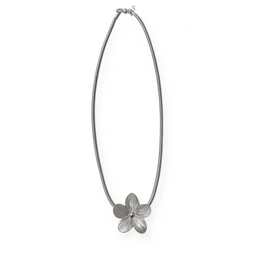 Collier maille serpent avec fleur Chéri Chérie