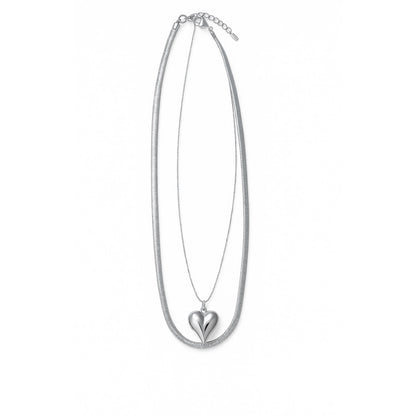 Collier double avec pendentif coeur Chéri Chérie