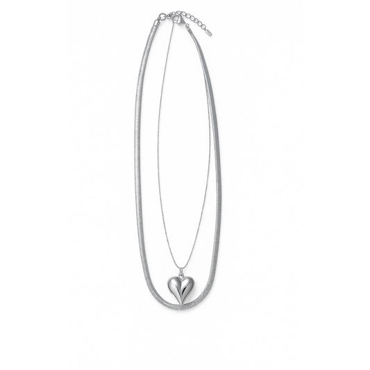 Collier double avec pendentif coeur Chéri Chérie