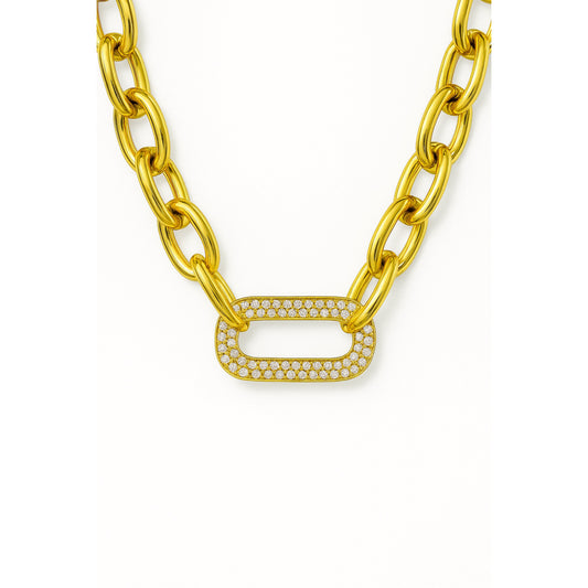 Collier avec ovale strass Chéri Chérie