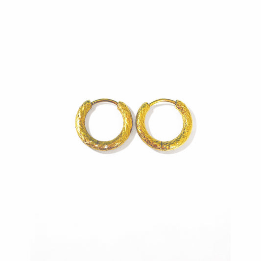 Boucles d’oreilles petites créoles martelé Chéri Chérie