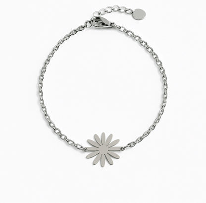 Bracelet maille fine Fleur Argent Chéri Chérie