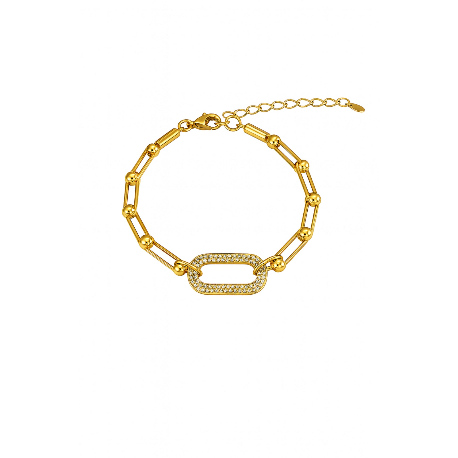 Bracelet grosses mailles et strass Chéri Chérie