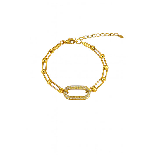 Bracelet grosses mailles et strass Chéri Chérie