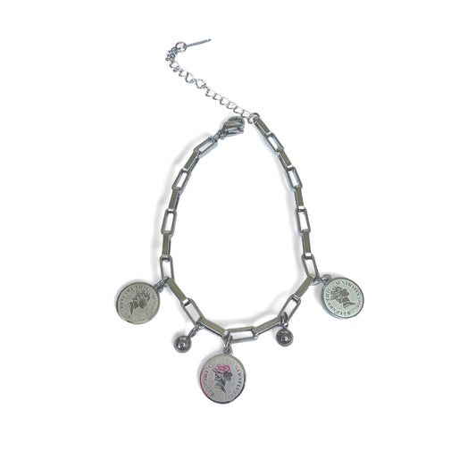 Bracelet breloques pièces Argent Chéri Chérie