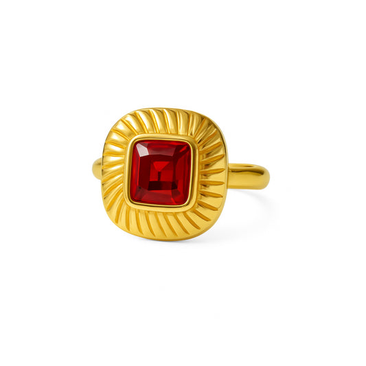 Bague strass rouge Chéri Chérie