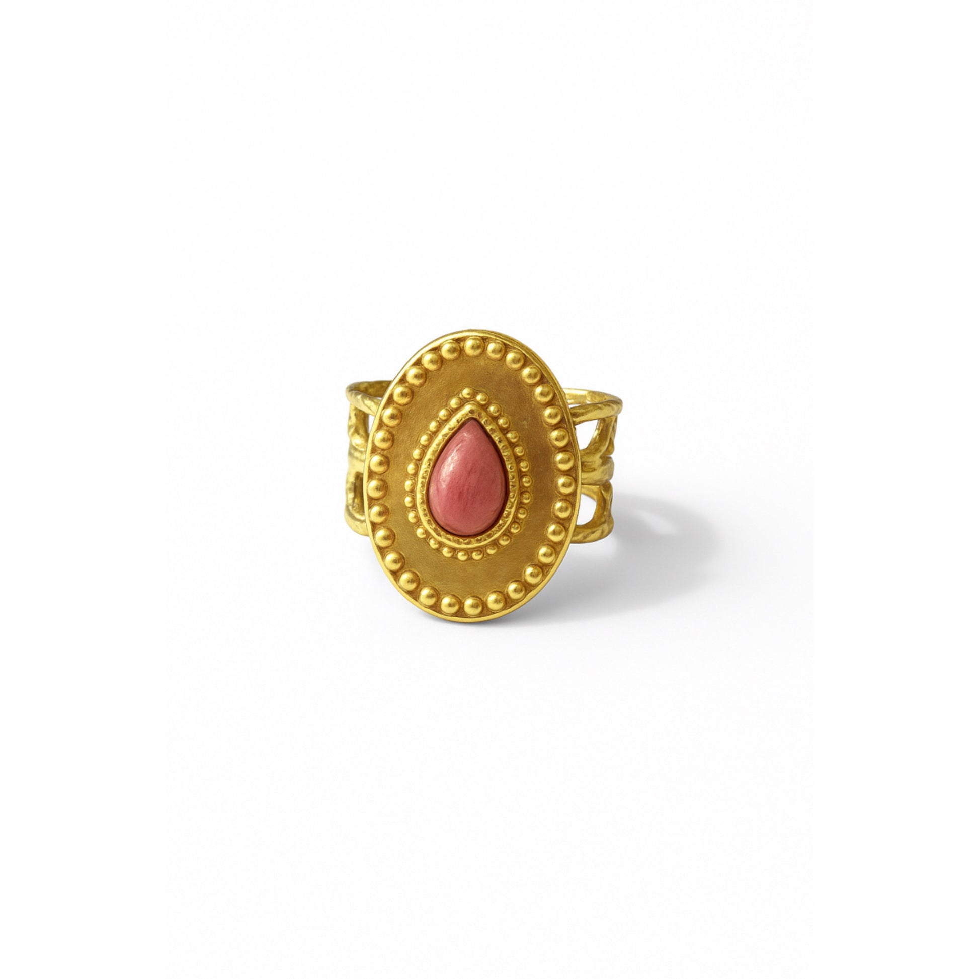 Bague Médaillon goutte rose Chéri Chérie