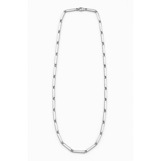 Collier maille rectangulaire argenté Chéri Chérie