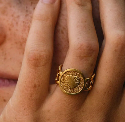 Bague chevalière coeur Chéri Chérie